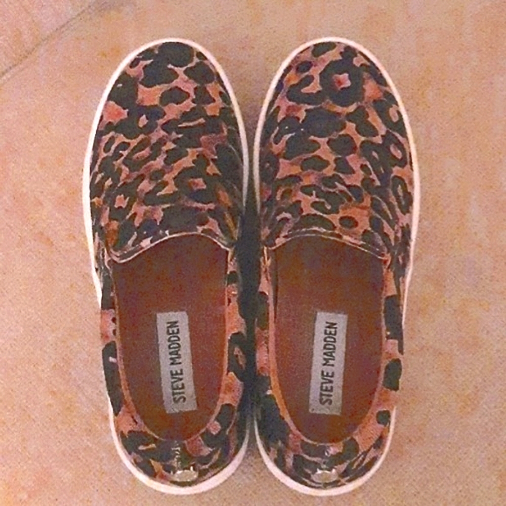 Brand New Steve Madden Leopard Cheetah Animal Print Slip On Loafers Sneakers